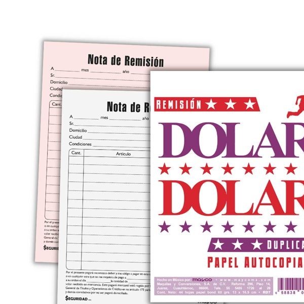 REMISION ESQUELA DUPLICADO AUTOCOP. 44H.DOLAR RD-7 10150